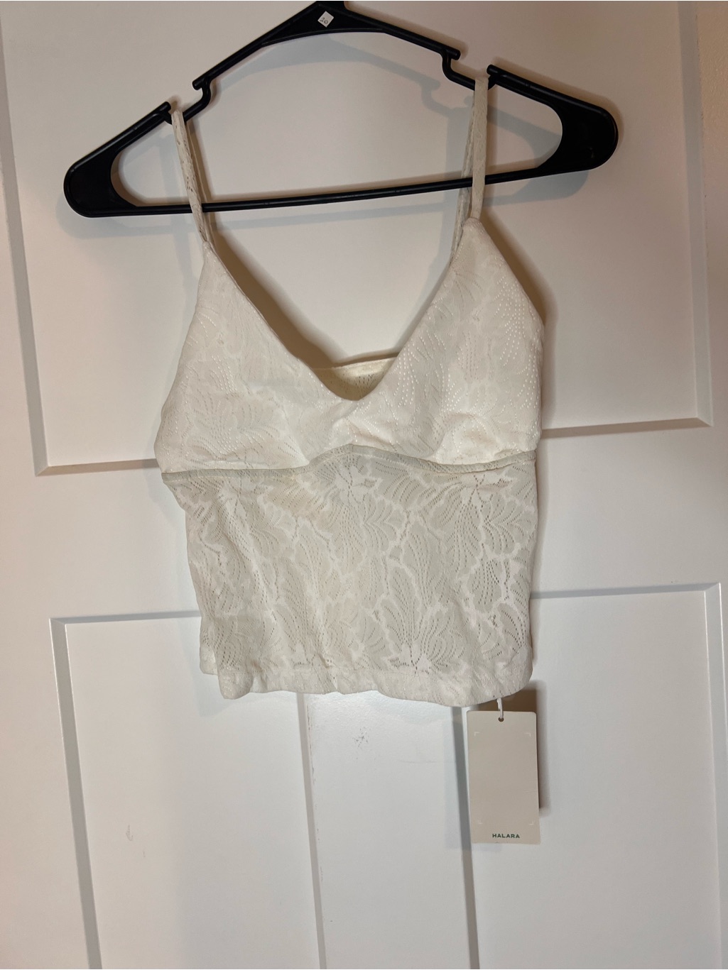 Halara White Lace Bandeau Cami